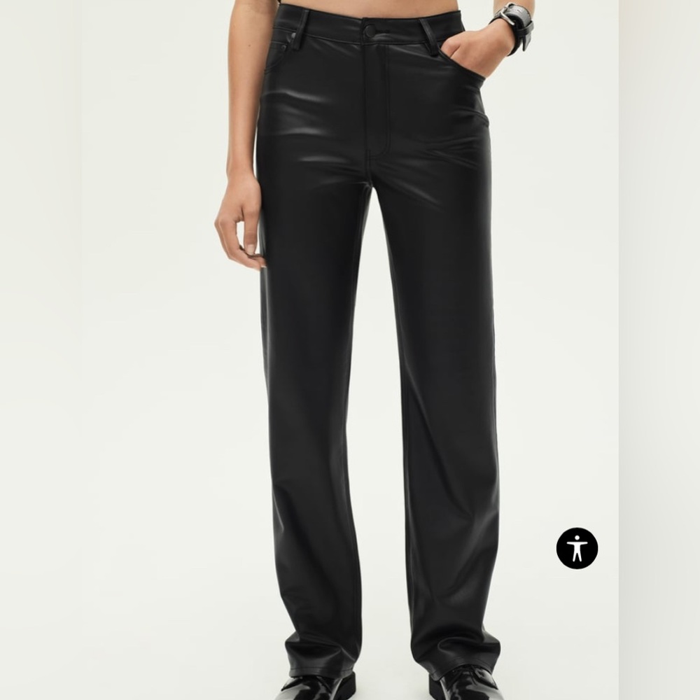 Zara Faux Leather Pants Black